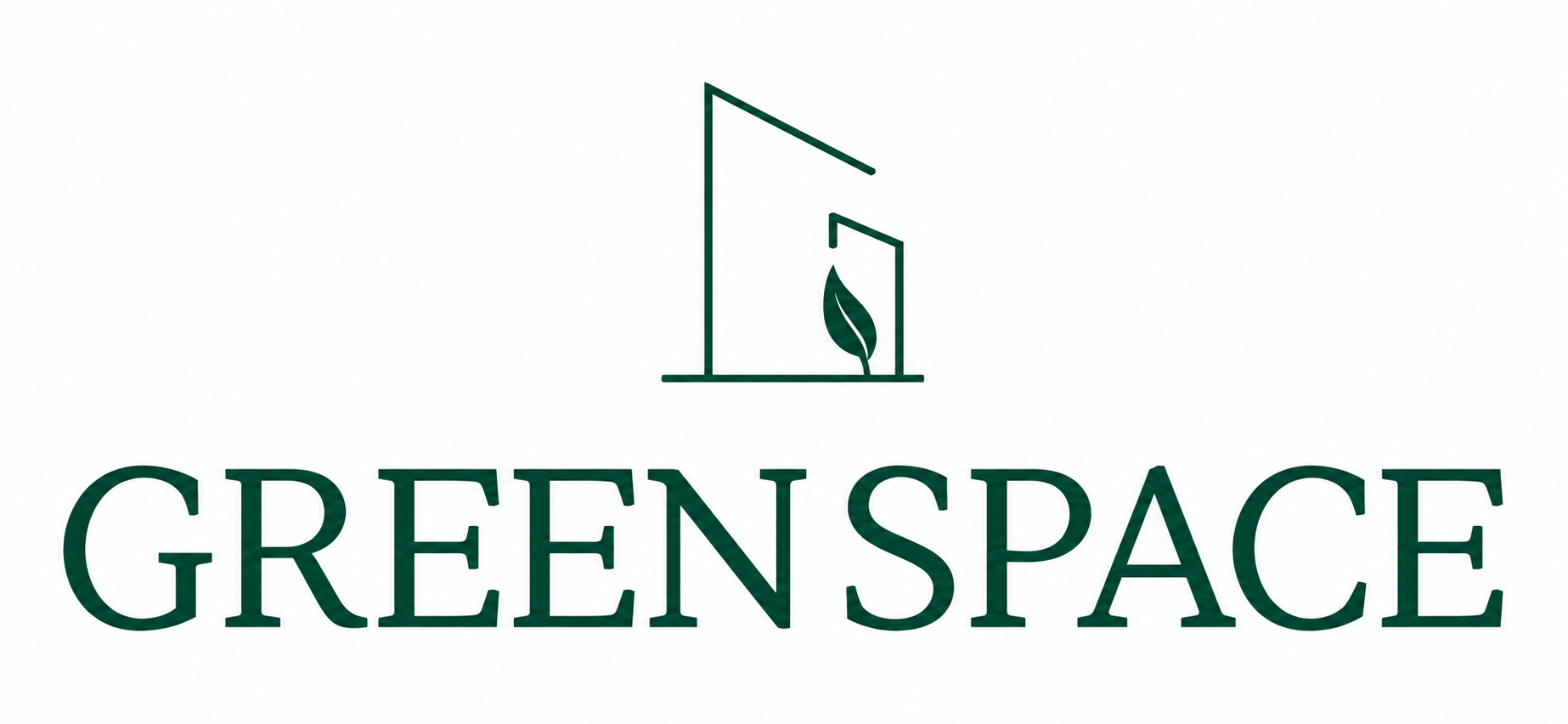GREENSPACE — 공간과 나뭇잎 심볼 로고